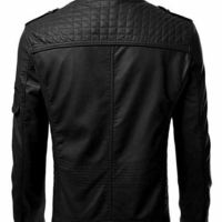 Mens Real Genuine Leather Jacket Vintage Black Slim Fit Real Biker Brand New - Thumbnail 1