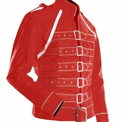 Mens freddie mercury concert queen red synthetic jacket