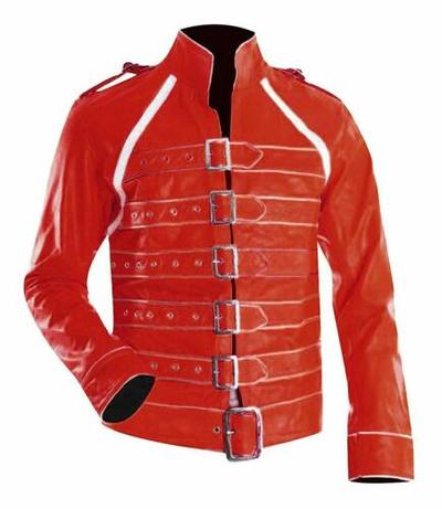 Mens Freddie Mercury Concert Queen Red Synthetic Jacket