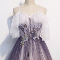 Stylish tulle long prom dress evening dress - Thumbnail 1