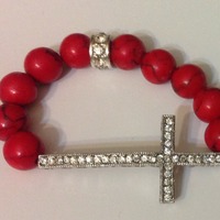 Red Turquoise Beaded Bracelet  - Thumbnail 4