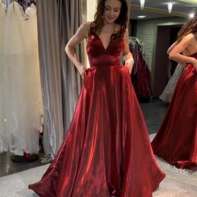 Spaghetti straps burgundy prom dresses under 100 - Thumbnail 5
