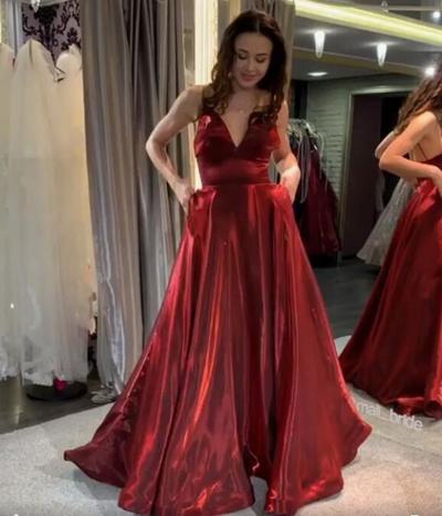 Spaghetti Straps Burgundy Prom Dresses Under 100