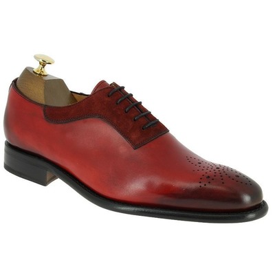 Handmade men suede shoes, brogue toe red leather shoe for , dress shoes