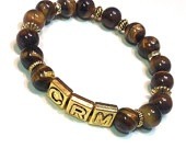 TIGER EYE INITIAL BRACELET