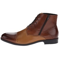 Handmade Men Double Tone Boots, Side Zip Boot, Brown Leather Boots - Thumbnail 1