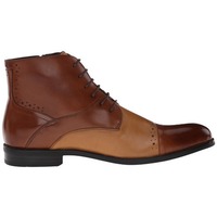 Handmade Men Double Tone Boots, Side Zip Boot, Brown Leather Boots - Thumbnail 2