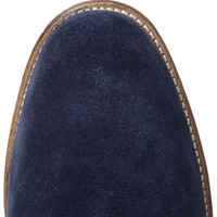 Handmade Men Navy Blue Chukka Real Suede Leather Boot, Genuine Suede Boots - Thumbnail 2
