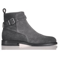 Handmade Men Jodhpurs Ankle High Suede Leather Boot, Ankle Boot - Thumbnail 1