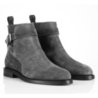 Handmade Men Jodhpurs Ankle High Suede Leather Boot, Ankle Boot - Thumbnail 4