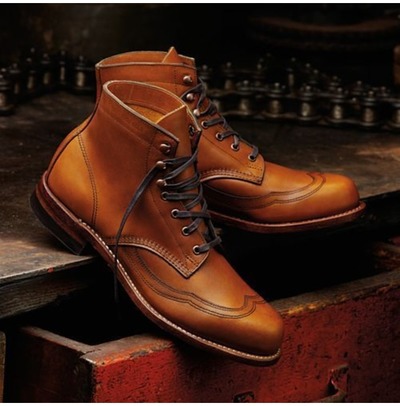 Handmade Men Wingtip Tan Color Ankle Boots, Ankle Leather Boots