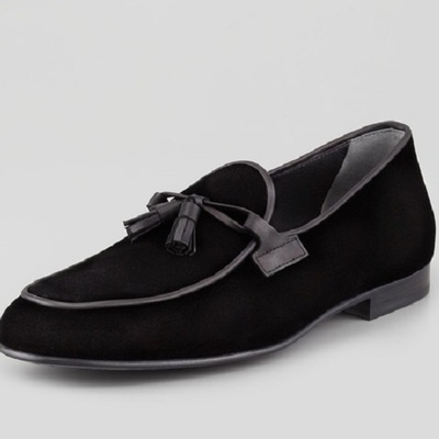 Handmade mens black velvet shoes, shoes for men, velvet loafer moccasin