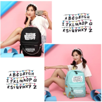 Stylish Stranger Things Canvas School Bag Backpack - Thumbnail 3