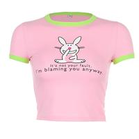 Bunny Pink Color Block Tee - Thumbnail 4