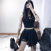 Harajuku Gothic Black Skirt - Thumbnail 2