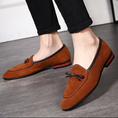 Handmade brown suede tussles loafers shoes for men' - Thumbnail 3
