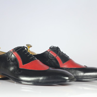 Men's 2 tone Shoes, Men's Leather Wing Tip Formal Shoes - Thumbnail 1