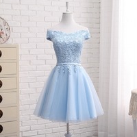 Cute lace short prom dress homecoming dress - Thumbnail 3