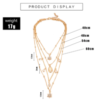 Gold Layered Shell Pendant Charmed Necklace - Thumbnail 4