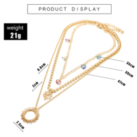 Sun Charmed Boho Colorful Crystal Necklace - Thumbnail 4