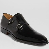 Mens Black Formal Monk Strap Office Wear Handmade Elegant Shoes - Thumbnail 1