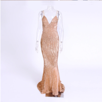 Open Back Sexy Sequined Long Party Dress in Silver and Gold - Thumbnail 1