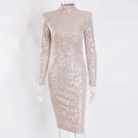 Silver Sequined Midi Dress - Thumbnail 2
