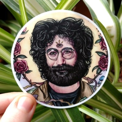 "jerry garcia" vinyl sticker 