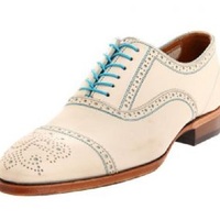 New Handmade Brogue Lace Up Type White Leather Stylish Shoes Men's - Thumbnail 4