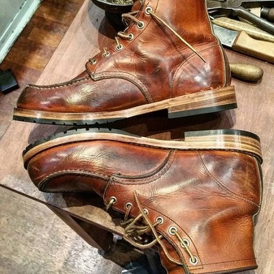 Handmade tan brown ankle leather boots, men lace up boots, stylish casual ankle boot - Thumbnail 3