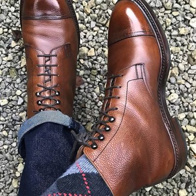 New handmade brown tan ankle leather boots, men lace up boots, stylish casual ankle boot - Thumbnail 4
