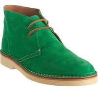 Handmade Men,s Customized High Ankle Green Color Chukka Genuine Leather Suede Boots Crepe Sole - Thumbnail 1