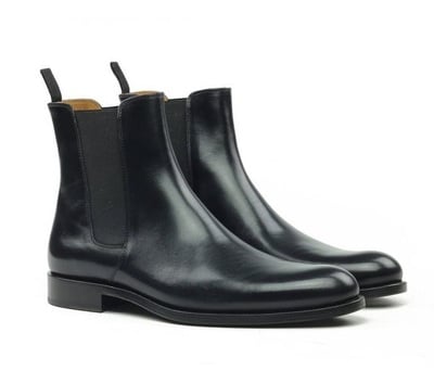 New Handmade Men Black Chelsea boots, Men ankle boots, Men leather boots