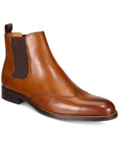  Handmade Men Tan Brown Chelsea boots, Men ankle boots, Men leather boots