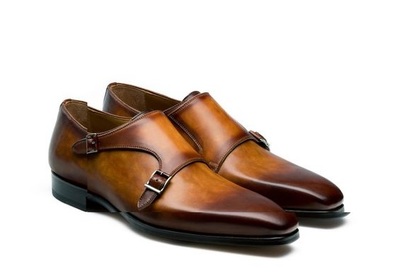 Handmade Men Tan color double monk formal shoes, Men Monk shoes, Men dress shoes