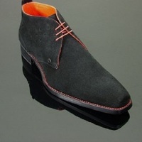 Men's Black ankle suede leather Chukka boots, Men dress leather Chukka boot - Thumbnail 1