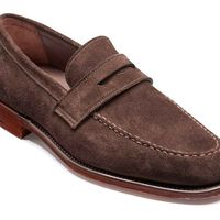 Made To Order Men Brown Penny Loafer Slip On Suede Genuine Leather Formal Shoes - Thumbnail 1