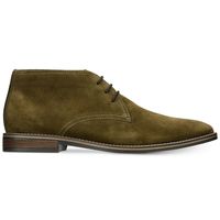 Handmade Men Green Chukka Derby Rounded Toe Genuine Suede Leather Lace Up Boots - Thumbnail 1