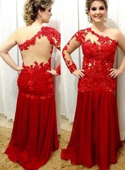 Single Length Sheath Prom Dresses with Appliques