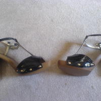 Faux Patent Leather Platform Open Toe Slingbacks Size 9 - Thumbnail 1