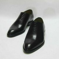 Dress Shoes Men Wholecut Oxford Black Formal Office Party Handmade Calf Leather - Thumbnail 4