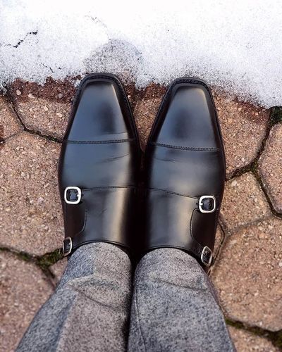 Handmade Men's Best Double Monk Leather Dress Shoes Custom Made Formal Shoes