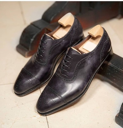Handmade Best Black Oxfords Leather Dress Custom Made Shoes For Men