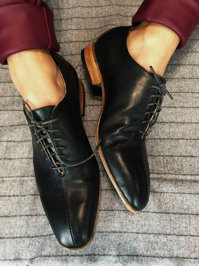Men's Handmade Black lace up dress shoes custom formal leather shoes