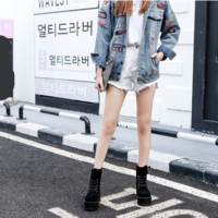Black Lace up Suede Gothic Shoes - Thumbnail 4