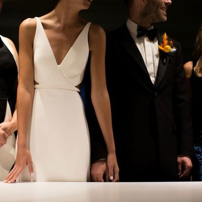 Simple wedding dress sexy deep v neck cutout wedding bridal gowns - Thumbnail 4