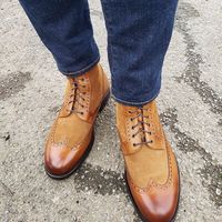 Best Handmade Ankle High Dress Formal Leather Boots Custom Made Boots For Men - Thumbnail 1