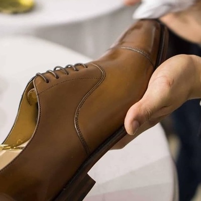 Handmade men's brown leather oxfords best dress formal leather custom made shoes