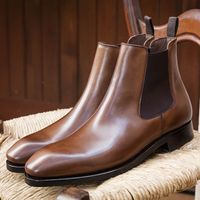 Handmade Men's Best Brown Color Chelsea Boots, Custom Made Boots for men - Thumbnail 4
