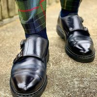 Handmade Men's Best Black Leather Double Monk Strap Dress Shoes, Custom Made - Thumbnail 1